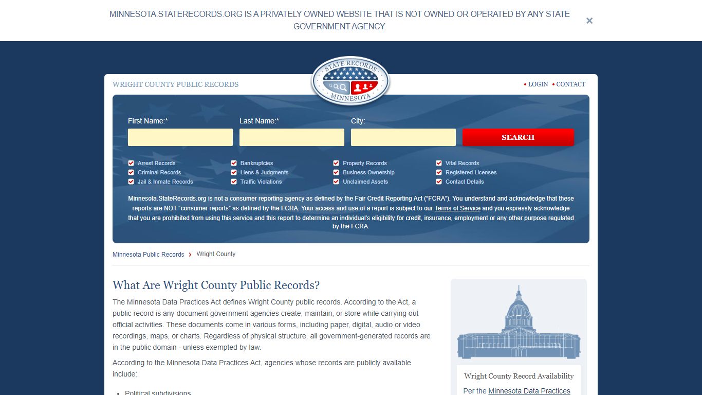 Wright County Arrest, Court, and Public Records